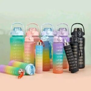 3-piece motivational water bottle set