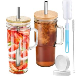 AXIM Tumbler Glass Cups with Straw and Lid