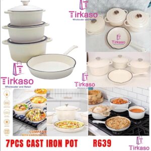 7 Pieces Cast Iron Pot