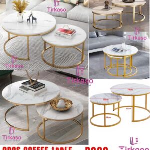 2PCS Coffee White Table