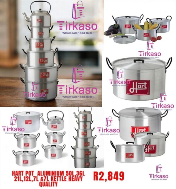 Hart Pot Aluminuim 50L 36L, 21L, 12L, & 7L Kettle Heavy Quality